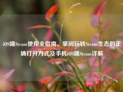 iOS端Steam使用全指南，掌间玩转Steam生态的正确打开方式及手机iOS端Steam详解