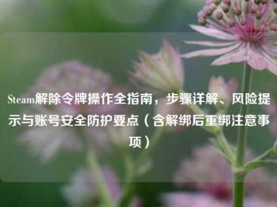Steam解除令牌操作全指南，步骤详解、风险提示与账号安全防护要点（含解绑后重绑注意事项）