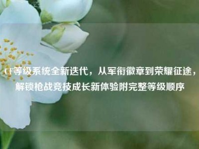CF等级系统全新迭代，从军衔徽章到荣耀征途，解锁枪战竞技成长新体验附完整等级顺序