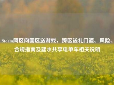 Steam阿区向国区送游戏，跨区送礼门道、风险、合规指南及建水共享电单车相关说明