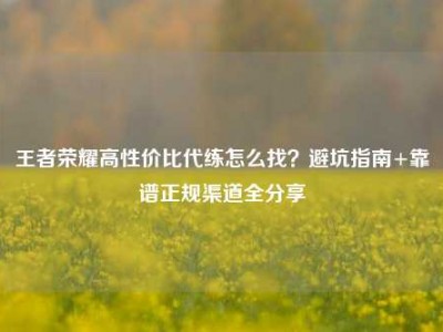 王者荣耀高性价比代练怎么找？避坑指南+靠谱正规渠道全分享
