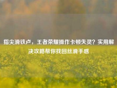 指尖滑铁卢，王者荣耀操作卡顿失灵？实用解决攻略帮你找回丝滑手感