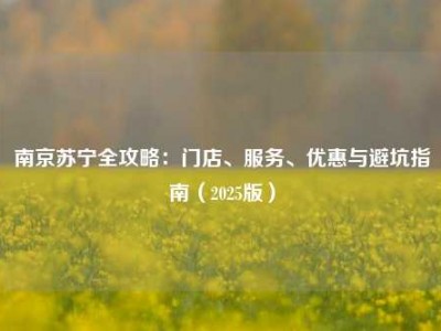 南京苏宁全攻略：门店、服务、优惠与避坑指南（2025版）