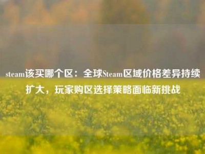 steam该买哪个区：全球Steam区域价格差异持续扩大，玩家购区选择策略面临新挑战