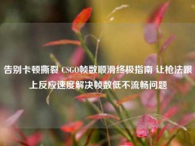 告别卡顿撕裂 CSGO帧数顺滑终极指南 让枪法跟上反应速度解决帧数低不流畅问题