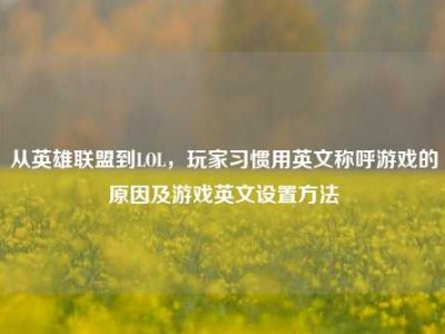 从英雄联盟到LOL，玩家习惯用英文称呼游戏的原因及游戏英文设置方法