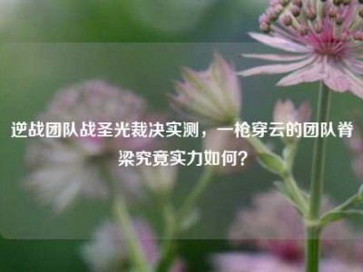 逆战团队战圣光裁决实测，一枪穿云的团队脊梁究竟实力如何？