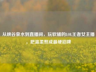 从峡谷泉水到直播间，玩软辅的LOL王者女主播，把温柔熬成最硬招牌