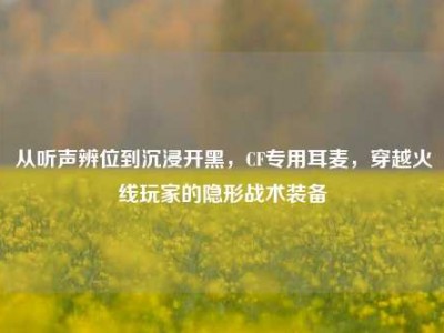 从听声辨位到沉浸开黑，CF专用耳麦，穿越火线玩家的隐形战术装备