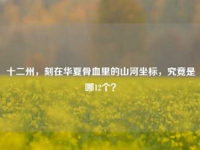 十二州，刻在华夏骨血里的山河坐标，究竟是哪12个？