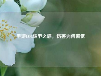 手游LOL破甲之惑，伤害为何偏低