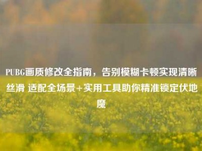 PUBG画质修改全指南，告别模糊卡顿实现清晰丝滑 适配全场景+实用工具助你精准锁定伏地魔