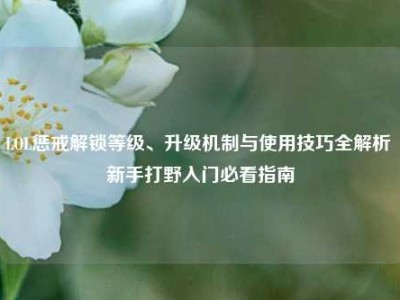 LOL惩戒解锁等级、升级机制与使用技巧全解析 新手打野入门必看指南