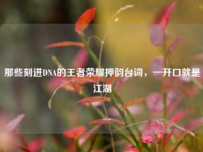 那些刻进DNA的王者荣耀押韵台词，一开口就是江湖