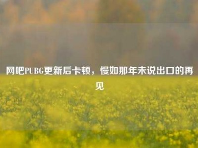 网吧PUBG更新后卡顿，慢如那年未说出口的再见