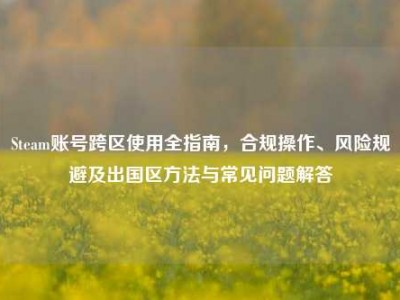 Steam账号跨区使用全指南，合规操作、风险规避及出国区方法与常见问题解答
