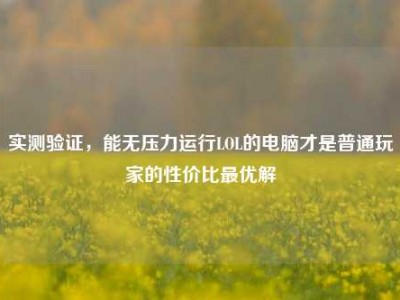 实测验证，能无压力运行LOL的电脑才是普通玩家的性价比最优解
