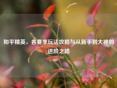 和平精英，各赛季玩法攻略与从新手到大神的进阶之路