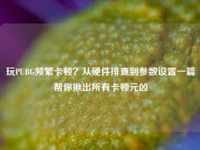 玩PUBG频繁卡顿？从硬件排查到参数设置一篇帮你揪出所有卡顿元凶