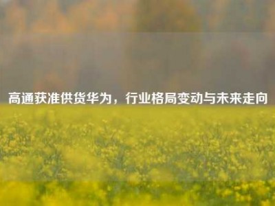高通获准供货华为，行业格局变动与未来走向