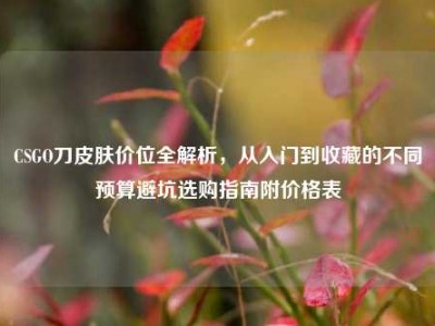 CSGO刀皮肤价位全解析，从入门到收藏的不同预算避坑选购指南附价格表