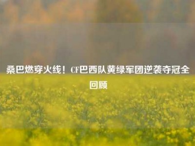 桑巴燃穿火线！CF巴西队黄绿军团逆袭夺冠全回顾