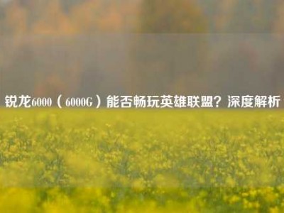 锐龙6000（6000G）能否畅玩英雄联盟？深度解析