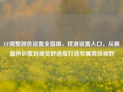 CF调整颜色设置全指南，找准设置入口，从画面辨识度到视觉舒适度打造专属竞技视野