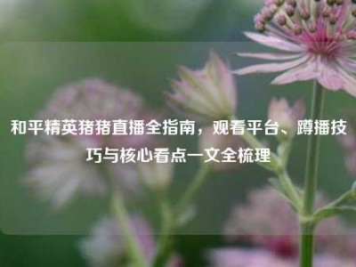 和平精英猪猪直播全指南，观看平台、蹲播技巧与核心看点一文全梳理