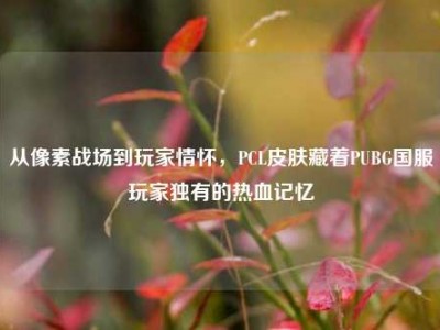 从像素战场到玩家情怀，PCL皮肤藏着PUBG国服玩家独有的热血记忆