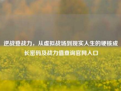 逆战登战力，从虚拟战场到现实人生的硬核成长密码及战力值查询官网入口
