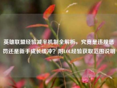 英雄联盟经验减半机制全解析，究竟是违规惩罚还是新手成长缓冲？附LOL经验获取范围说明