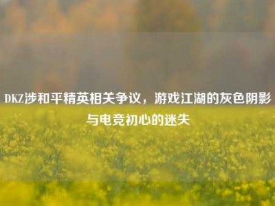 DKZ涉和平精英相关争议，游戏江湖的灰色阴影与电竞初心的迷失