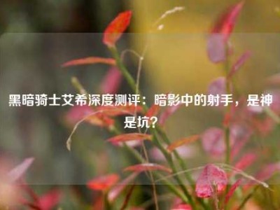黑暗骑士艾希深度测评：暗影中的射手，是神是坑？