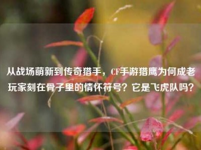 从战场萌新到传奇猎手，CF手游猎鹰为何成老玩家刻在骨子里的情怀符号？它是飞虎队吗？