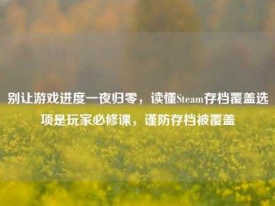 别让游戏进度一夜归零，读懂Steam存档覆盖选项是玩家必修课，谨防存档被覆盖