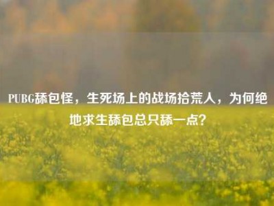 PUBG舔包怪，生死场上的战场拾荒人，为何绝地求生舔包总只舔一点？