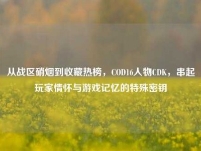 从战区硝烟到收藏热榜，COD16人物CDK，串起玩家情怀与游戏记忆的特殊密钥