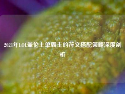 2021年LOL盖伦上单霸主的符文搭配策略深度剖析