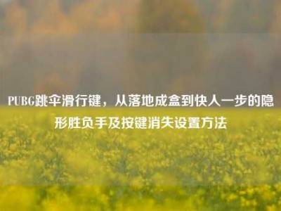 PUBG跳伞滑行键，从落地成盒到快人一步的隐形胜负手及按键消失设置方法