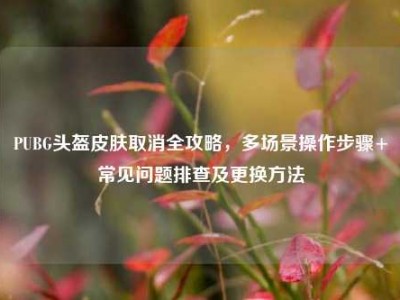 PUBG头盔皮肤取消全攻略，多场景操作步骤+常见问题排查及更换方法