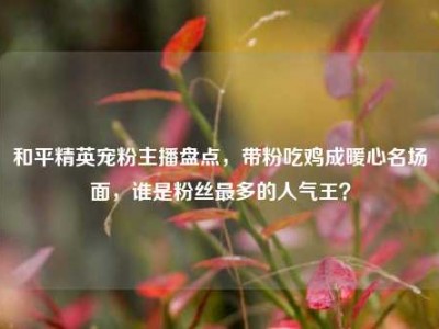 和平精英宠粉主播盘点，带粉吃鸡成暖心名场面，谁是粉丝最多的人气王？