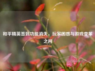 和平精英签到功能消失，玩家困惑与游戏变革之问