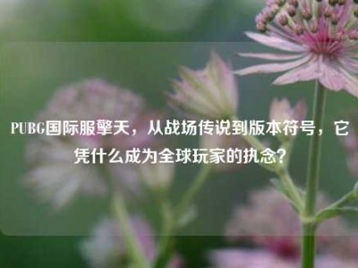 PUBG国际服擎天，从战场传说到版本符号，它凭什么成为全球玩家的执念？