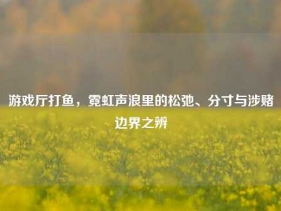 游戏厅打鱼，霓虹声浪里的松弛、分寸与涉赌边界之辨