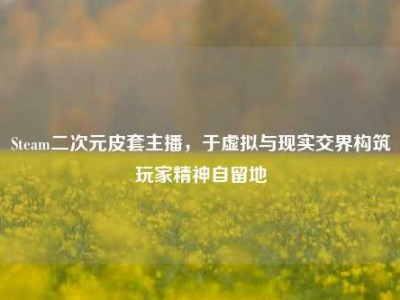 Steam二次元皮套主播，于虚拟与现实交界构筑玩家精神自留地