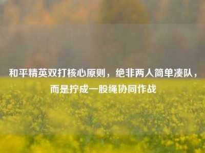 和平精英双打核心原则，绝非两人简单凑队，而是拧成一股绳协同作战