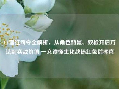 CF猩红司令全解析，从角色背景、双枪开启方法到实战价值 一文读懂生化战场红色指挥官