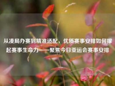 从凑局办赛到精准适配，优质赛事安排如何撑起赛事生命力——聚焦今日亚运会赛事安排