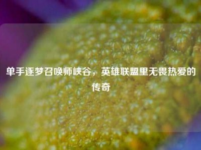 单手逐梦召唤师峡谷，英雄联盟里无畏热爱的传奇